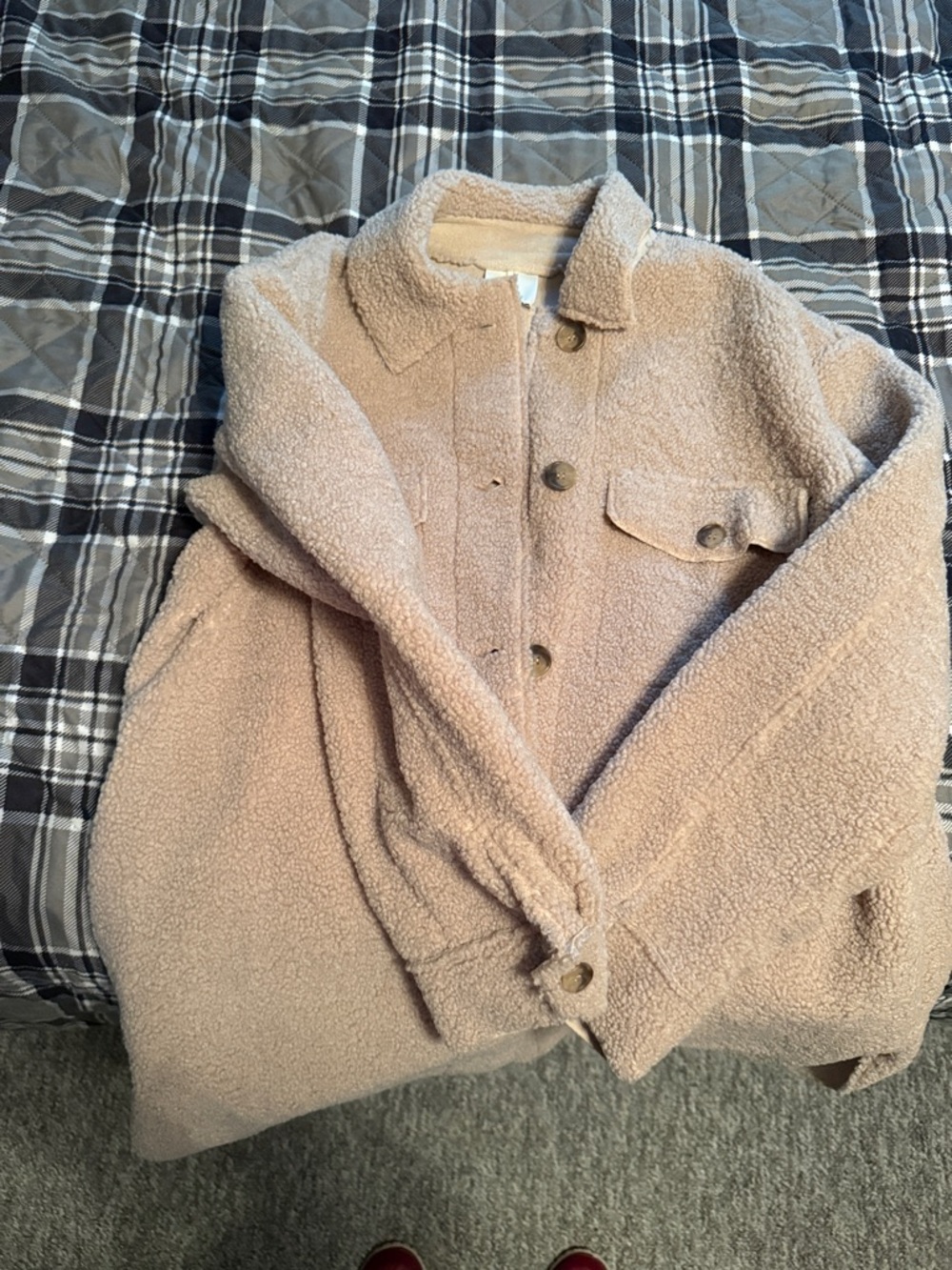 Joie Plush Teddy Jacket in Light Beige